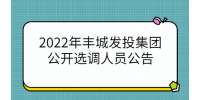 2022年丰城发投集团公开选调人员公告