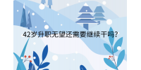 江西职场晋升|42岁升职无望还需要继续干吗?